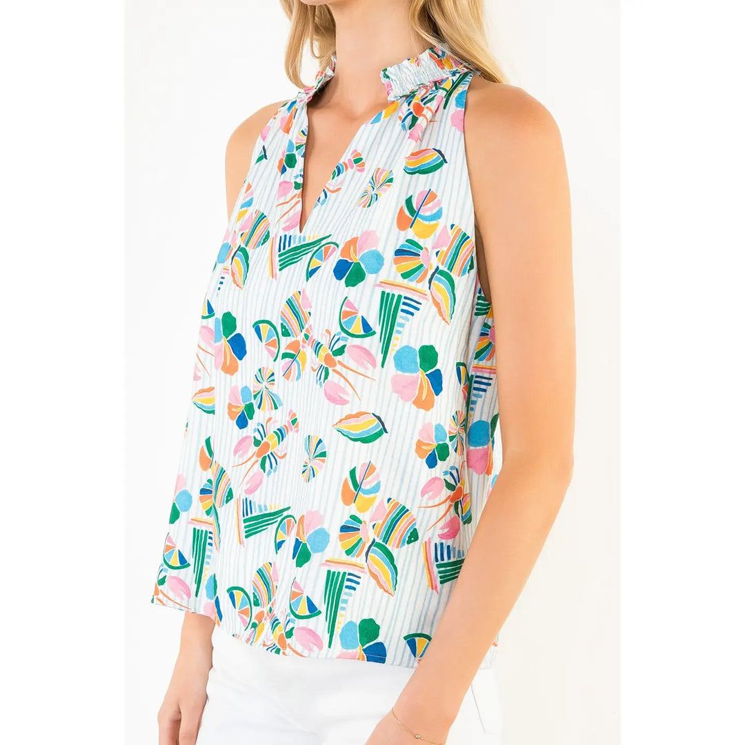 LOBSTER PRINT SLEEVELESS TOP