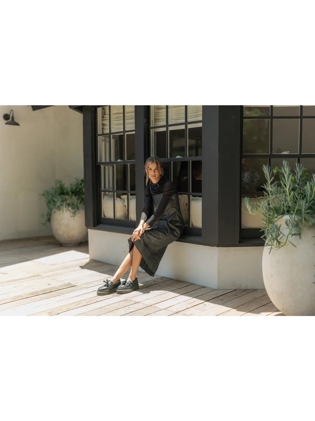 MINERAL WASH EFFECT PU DRESS