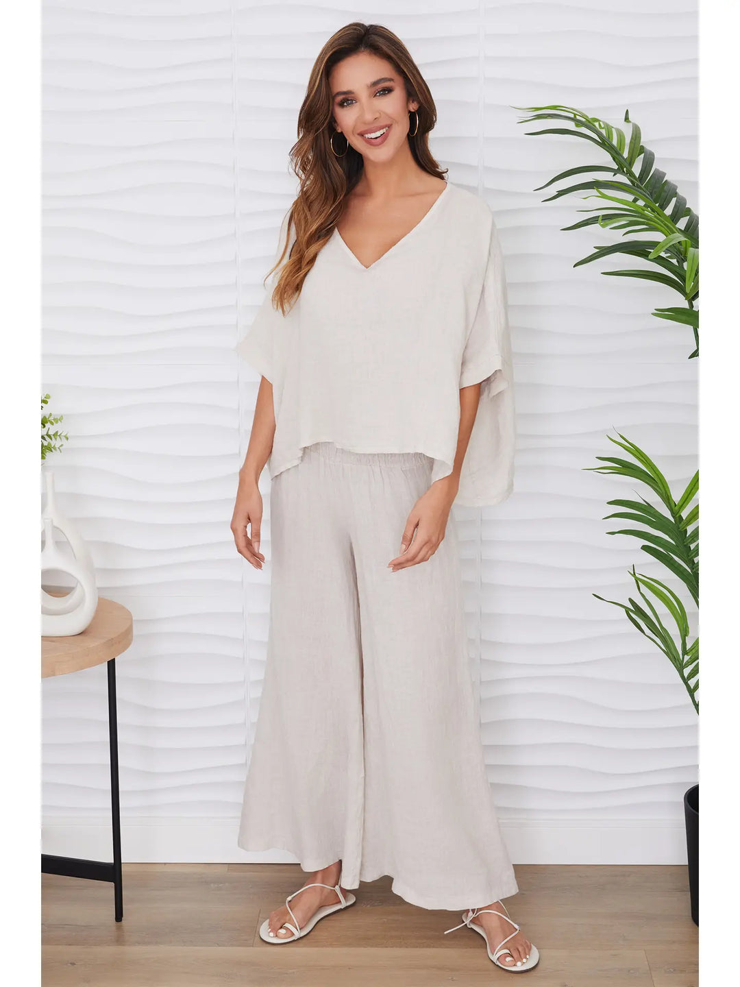 SMOCKED WAIST PALAZZO PANT