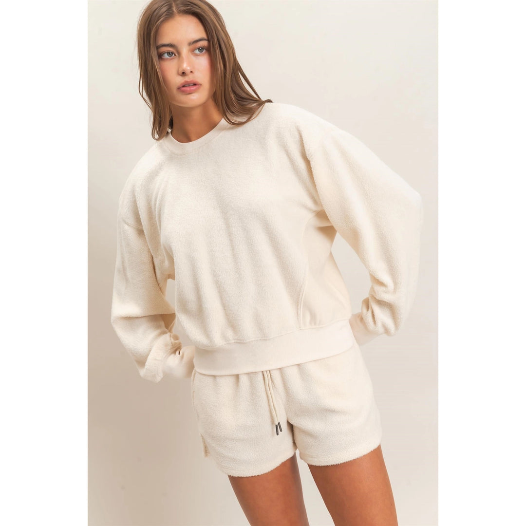 CONTRAST SWEATSHIRT &amp; SHORTS SET