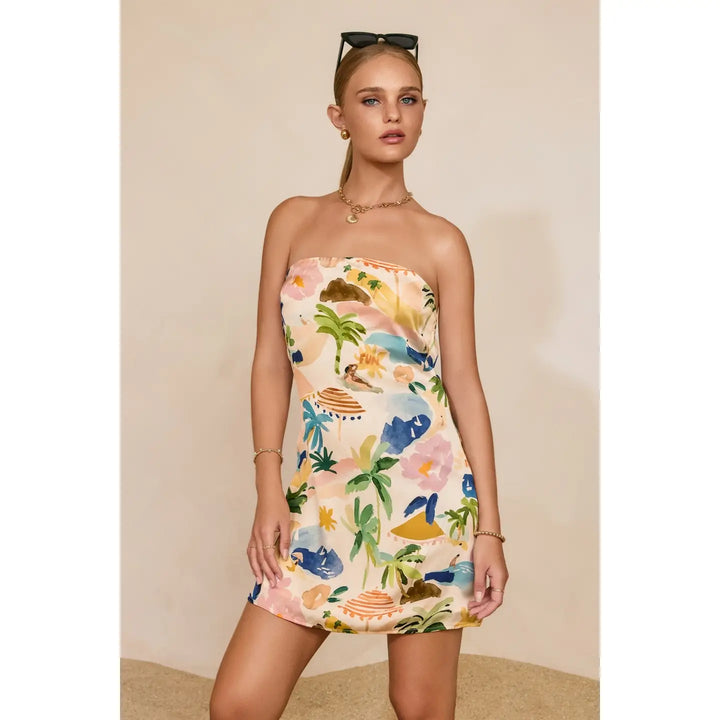 ISLA BONITA STRAPLESS BACK DETAIL MINI DRESS