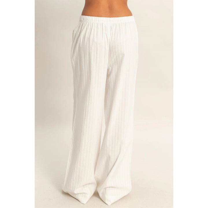 PINSTRIPED JACQUARD DRAWSTRING PANTS