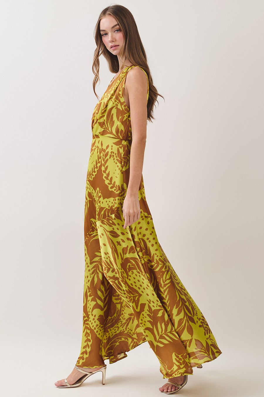 TERRA BOTANICA V-NECK MAXI DRESS