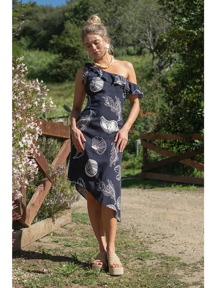 ONE SHOULDER MIDI DRESS