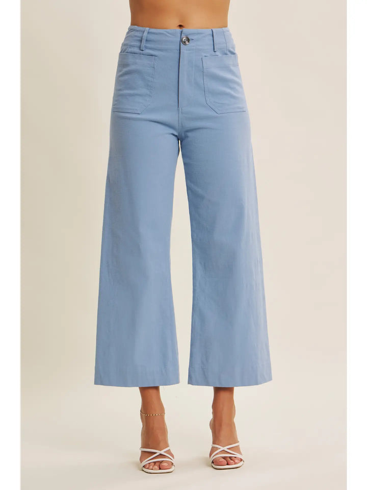 STRETCHY ANKLE PANTS WITH POCKETS