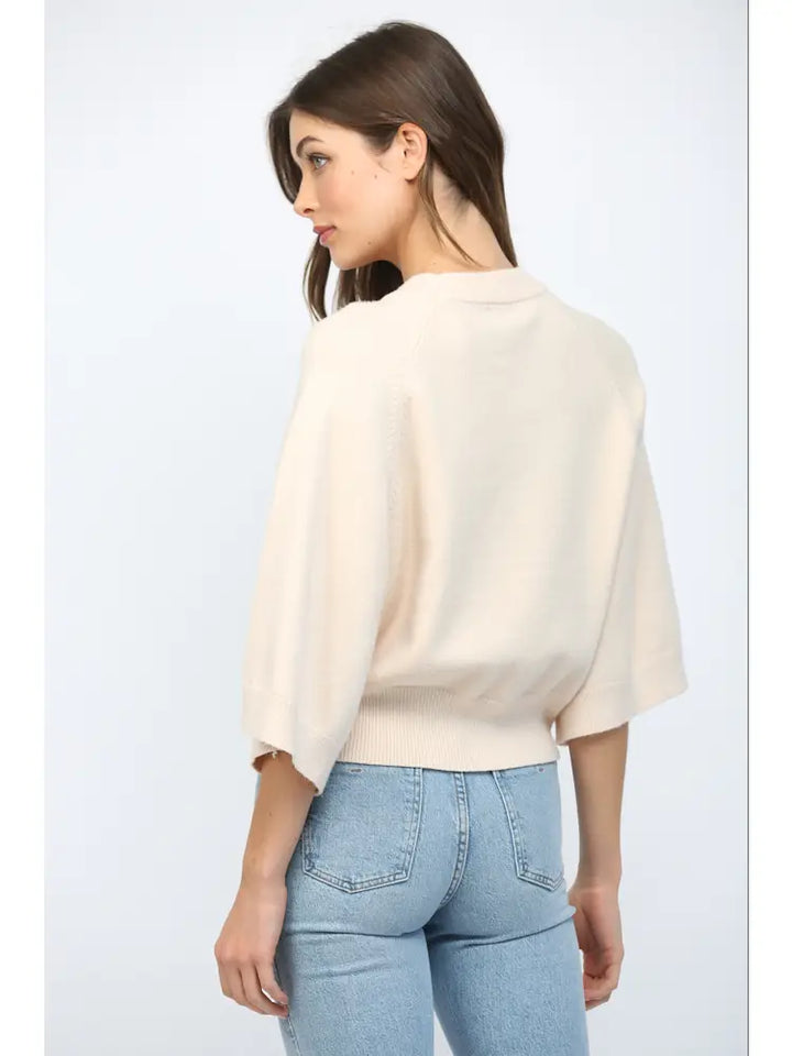 WIDE SLEEVE CREW NECK SWEATER