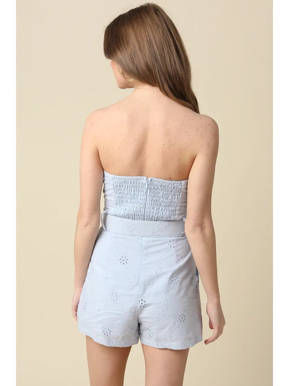 KAYA STRAPLESS BELTED ROMPER