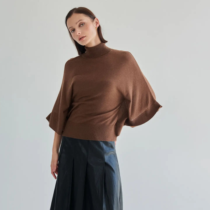 TURTLENECK HALF SLEEVE SWEATER