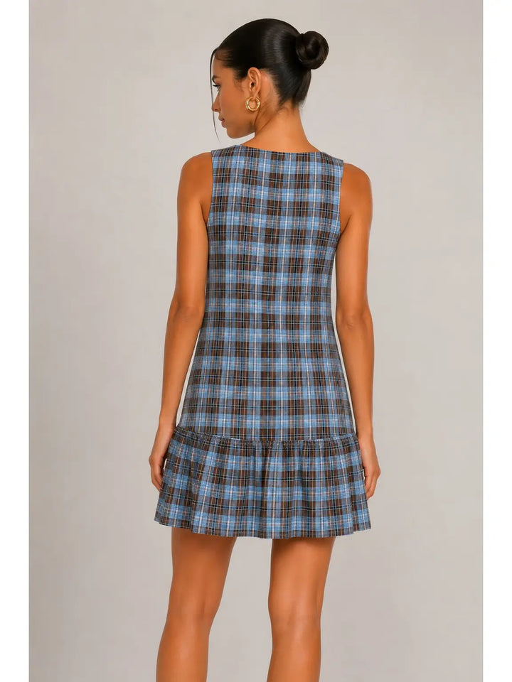LOW WAIST SHIRRING MINI DRESS