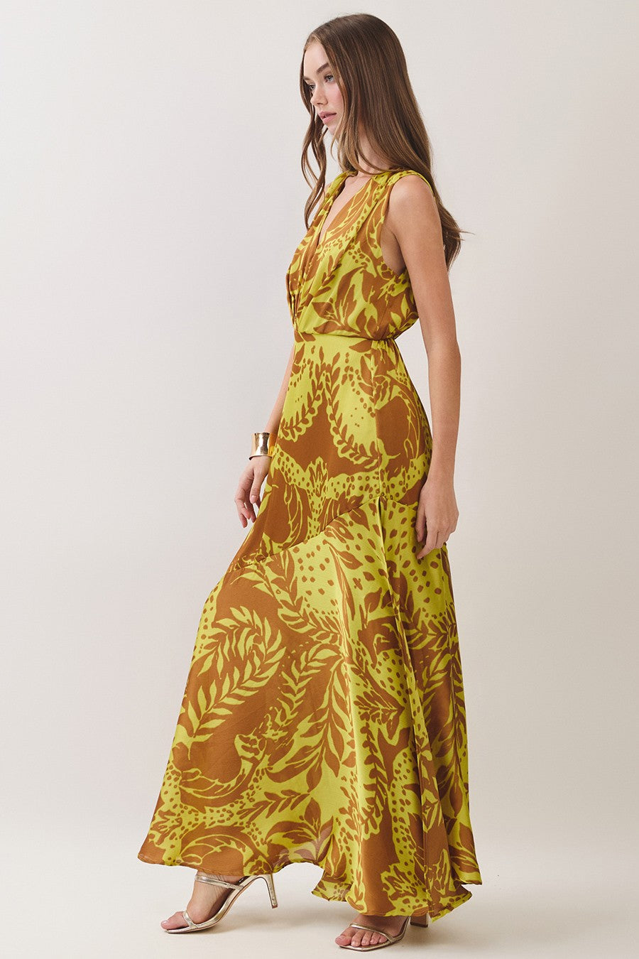 TERRA BOTANICA V-NECK MAXI DRESS