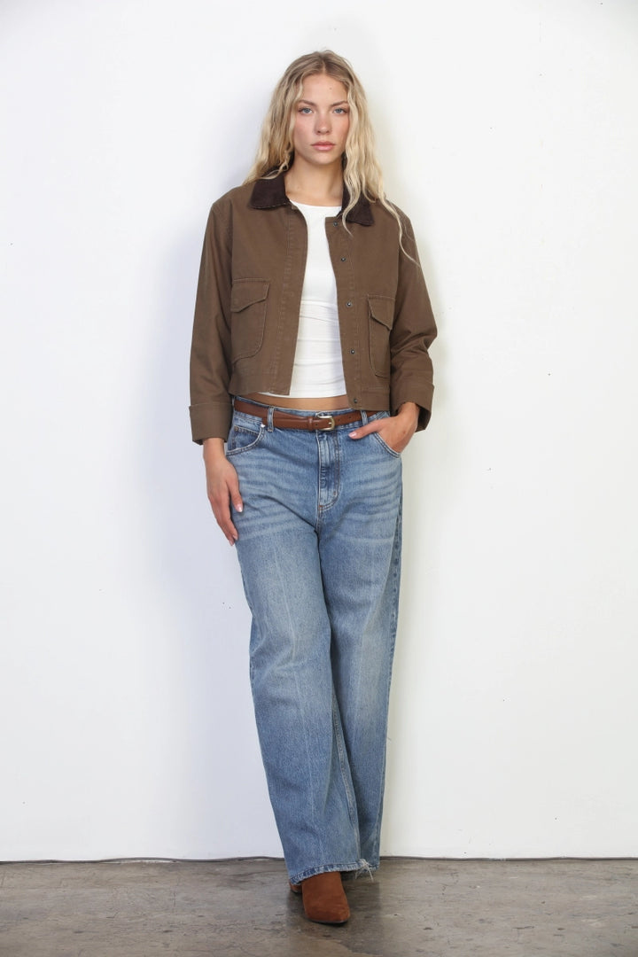 GARMENT FADED WASH CANVAS BARN JACKET