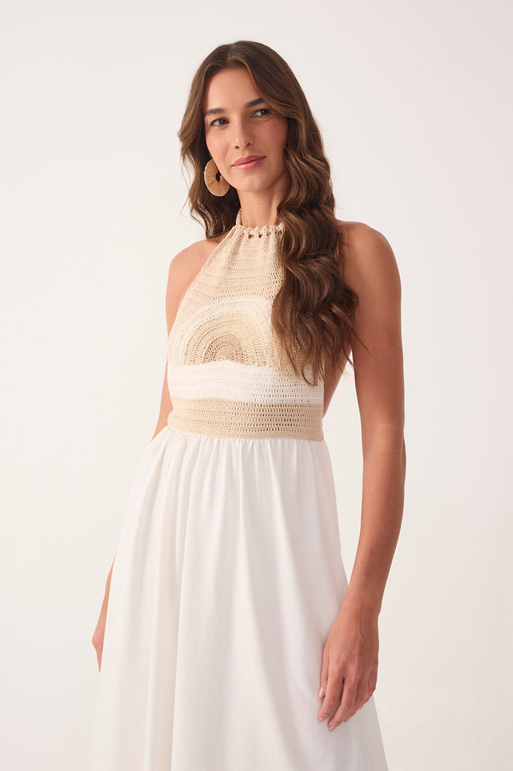 Off-white Sunset Crochet Maxi Dress