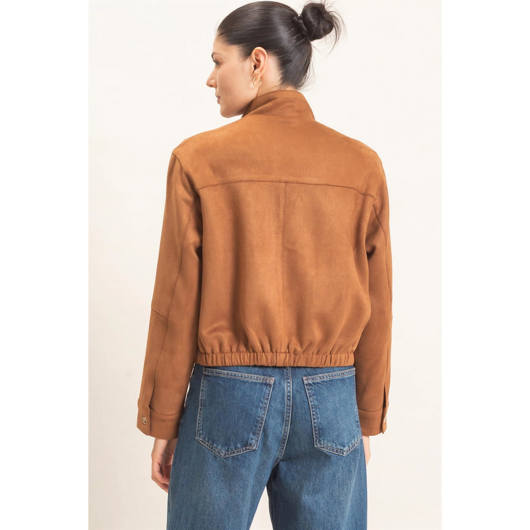 COLLAR SUEDE SNAP JACKET