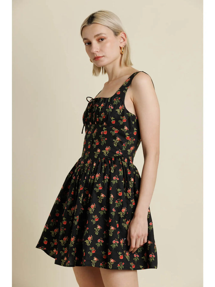 MINI DRESS WITH CORSET STYLE BODICE