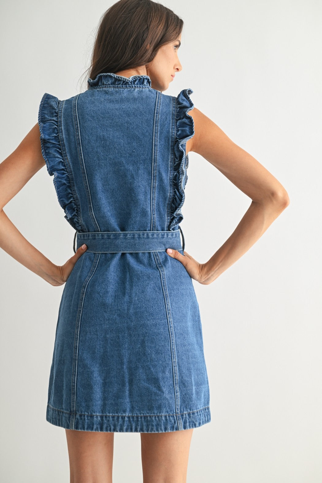 STYLISH DENIM BUTTON-DOWN DRESS