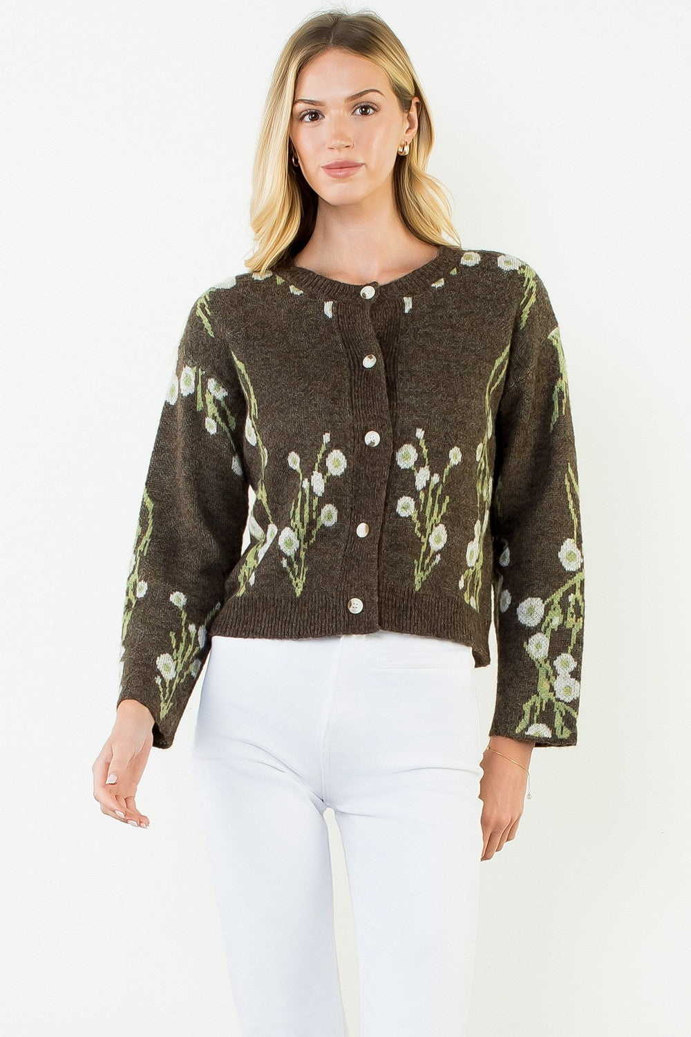 CHERRY BLOSSOM PRINT CARDIGAN
