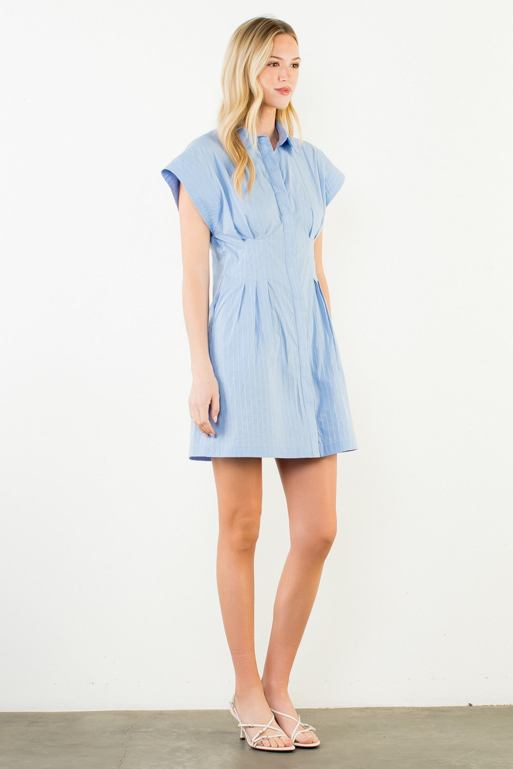 STRIPED BUTTON DOWN DRESS