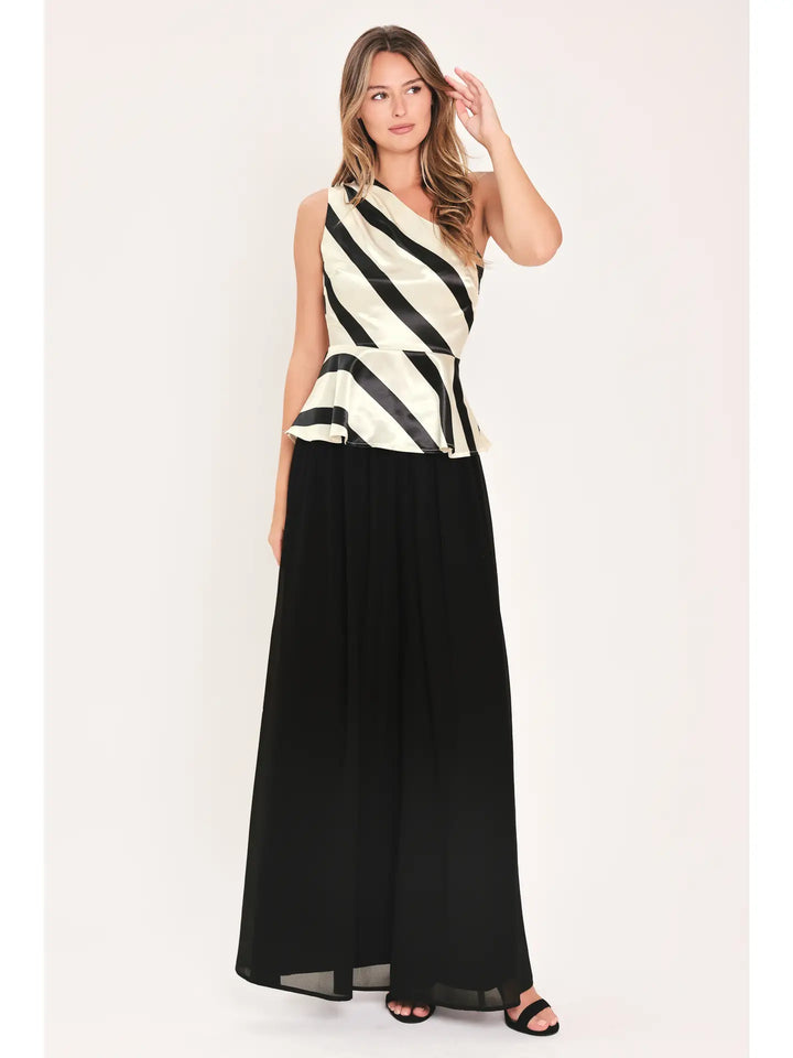 ONE SHOULDER SATIN TOP