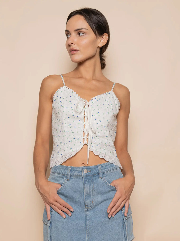 FLORAL PRINT SPAGHETTI STRAP TOP
