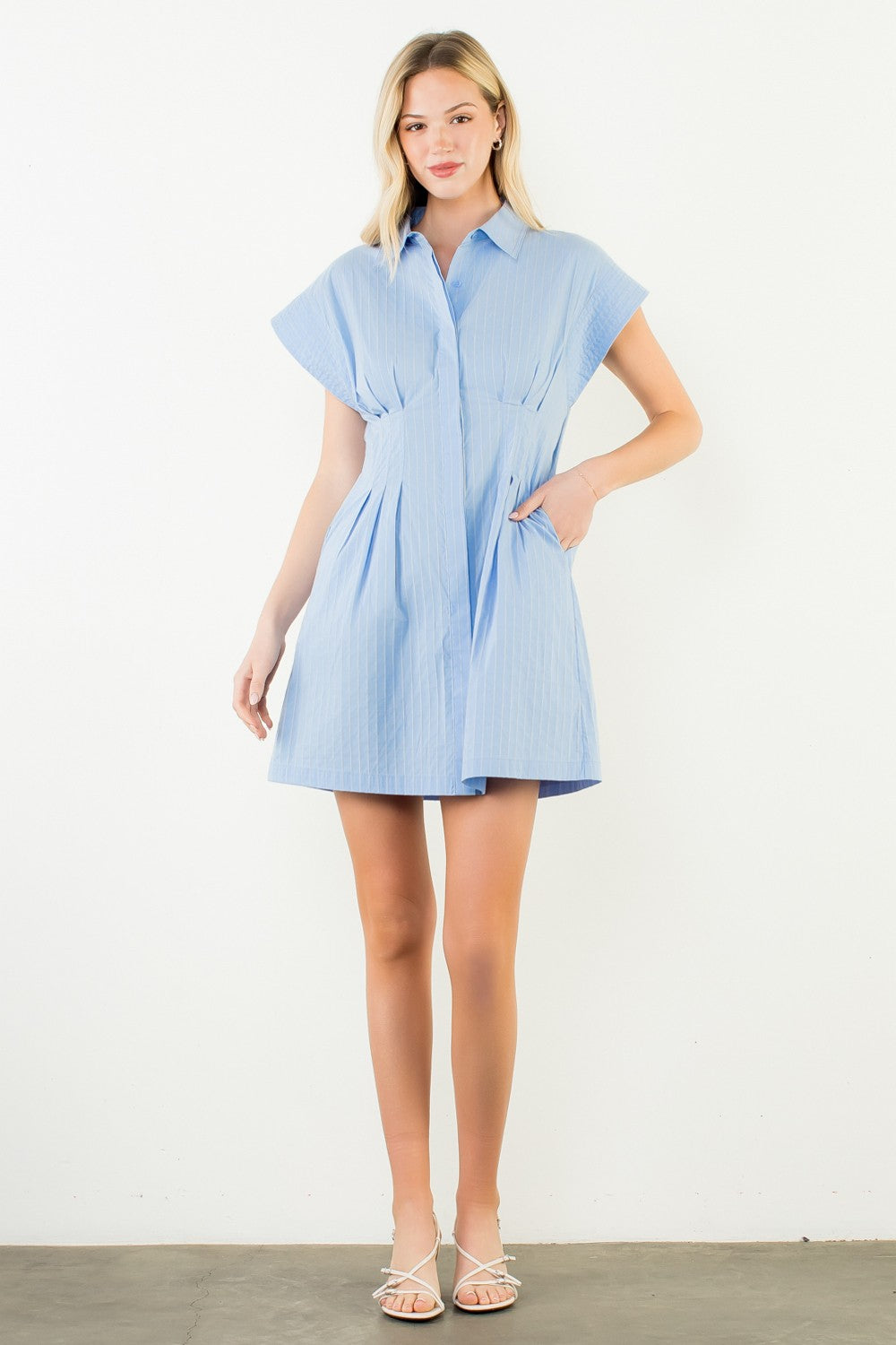 STRIPED BUTTON DOWN DRESS