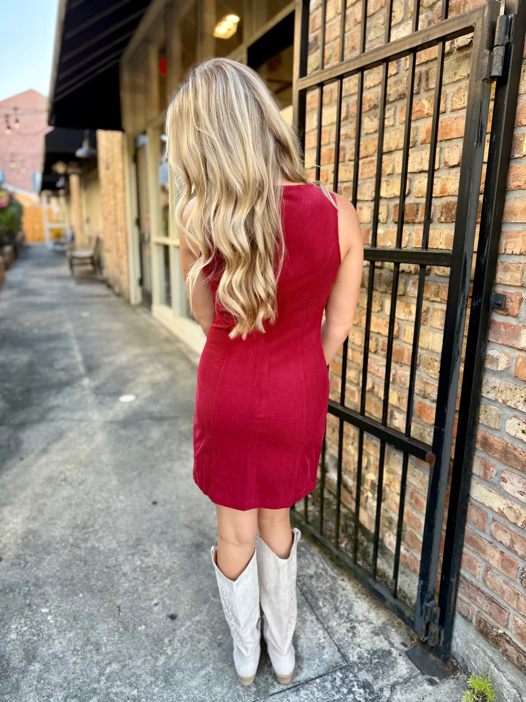 SKY BAR CORDUROY MOD DRESS