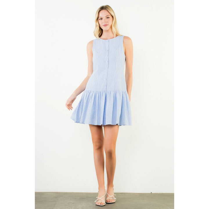 SLEEVELESS STRIPED DRESS