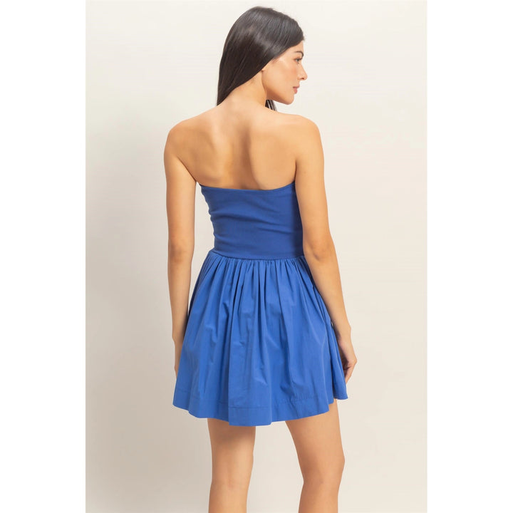 STRAPLESS FLOWY MINI DRESS
