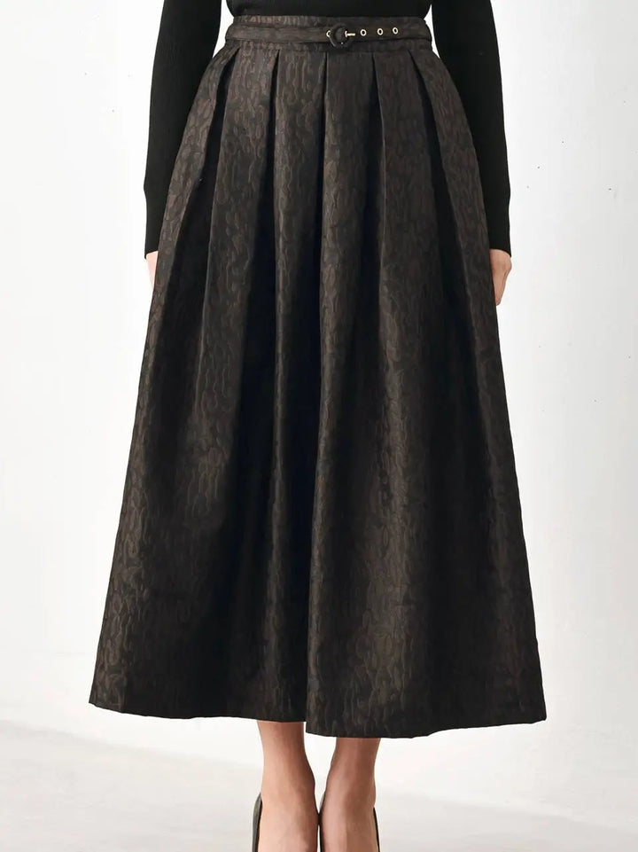 TEXTURED WOVEN FULL SKIRT