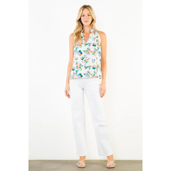 LOBSTER PRINT SLEEVELESS TOP