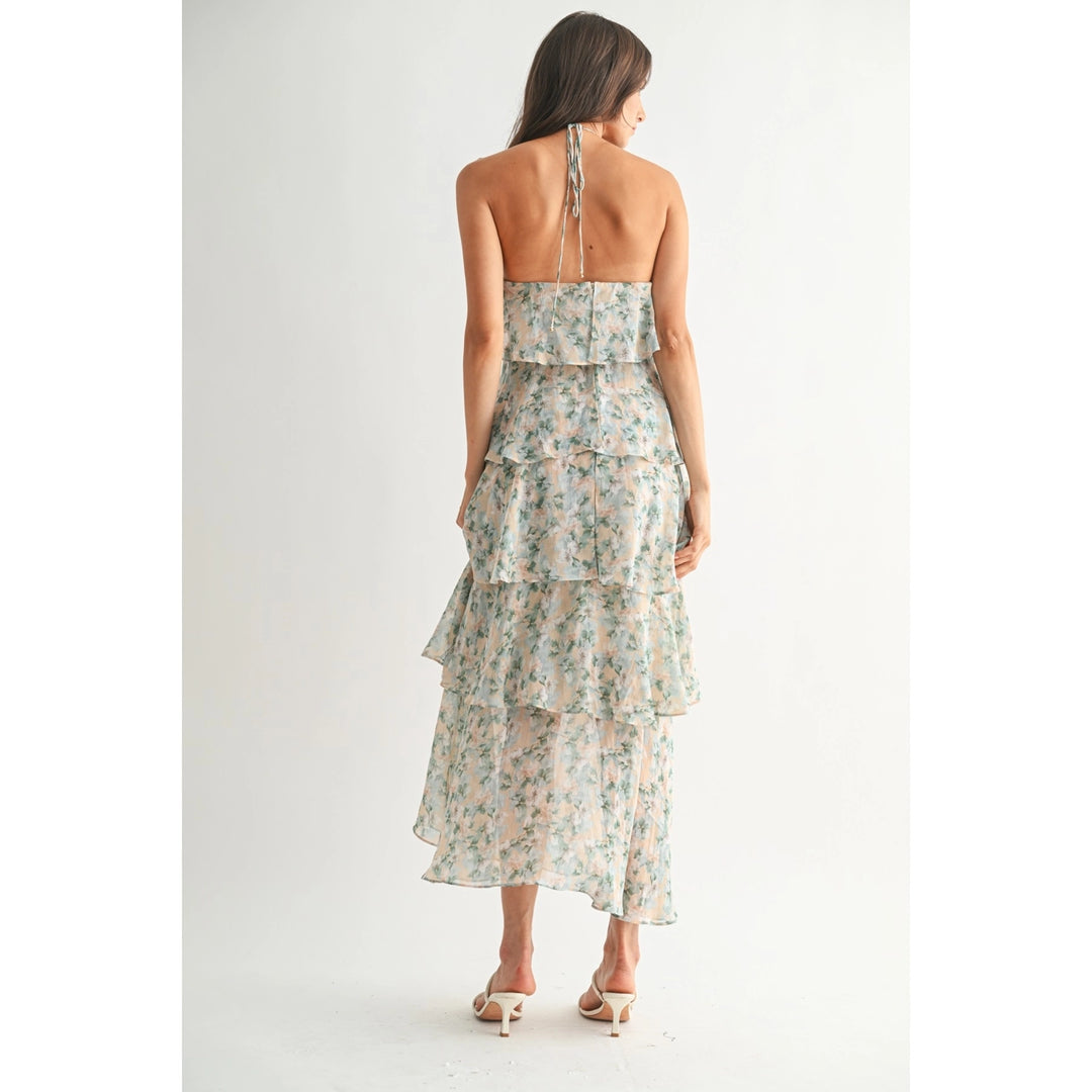 TIERED FLORAL MAXI DRESS
