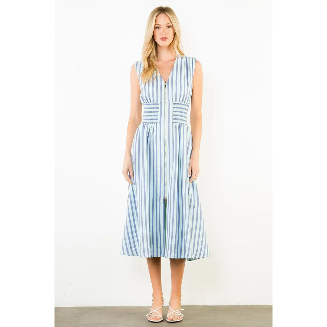 SLEEVELESS STRIPES DRESS