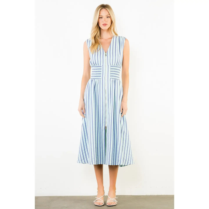 SLEEVELESS STRIPES DRESS