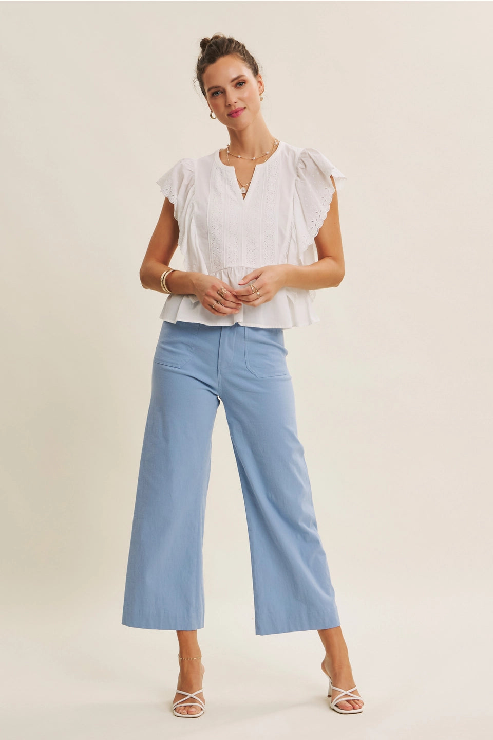 STRETCHY ANKLE PANTS WITH POCKETS