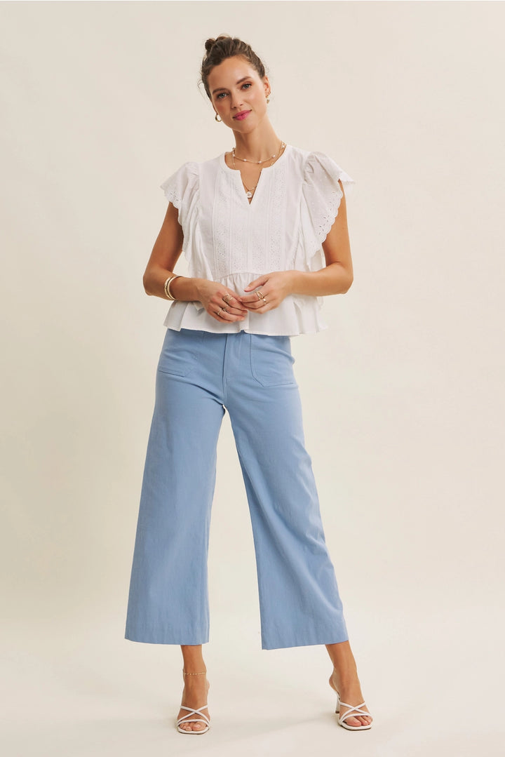 STRETCHY ANKLE PANTS WITH POCKETS