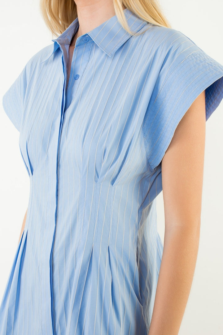 STRIPED BUTTON DOWN DRESS