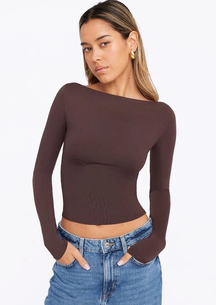 RONAN BOAT NECK KNIT TOP