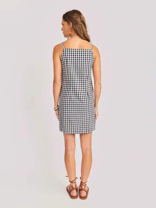 MUSTANG GINGHAM BUTTONED MINI DRESS