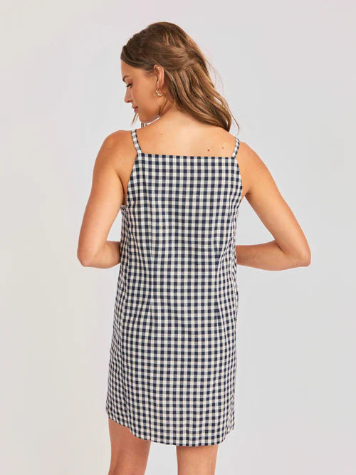 MUSTANG GINGHAM BUTTONED MINI DRESS