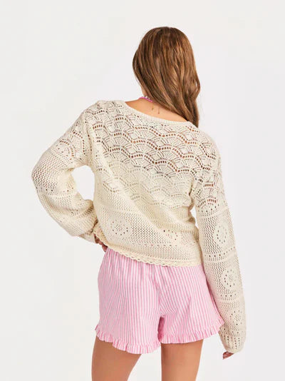 SUNNY OPEN CROCHET PULLOVER