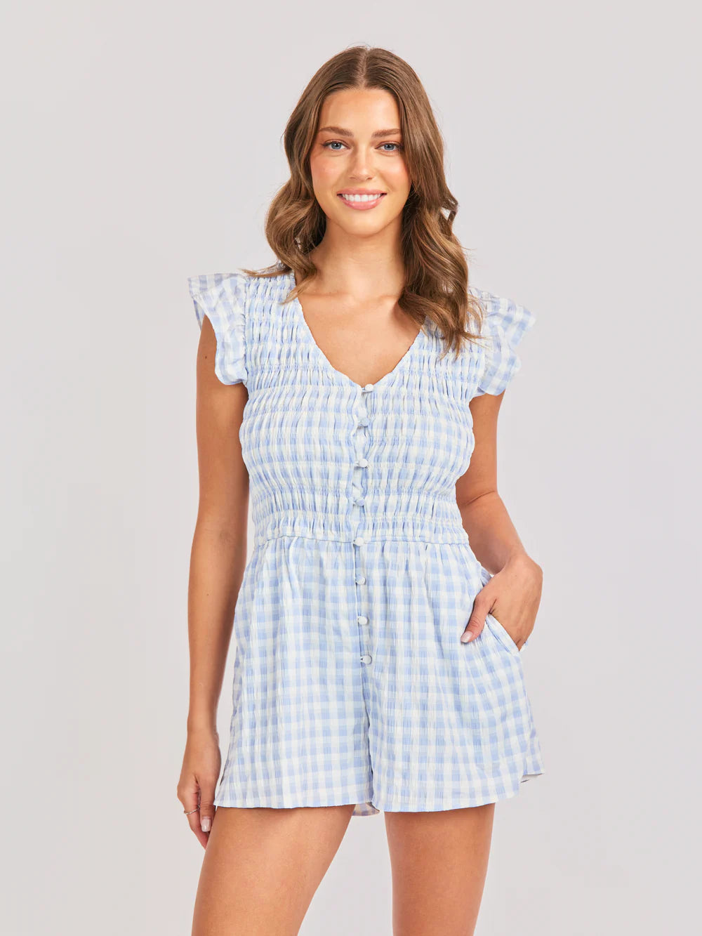 STARLET GINGHAM ROMPER