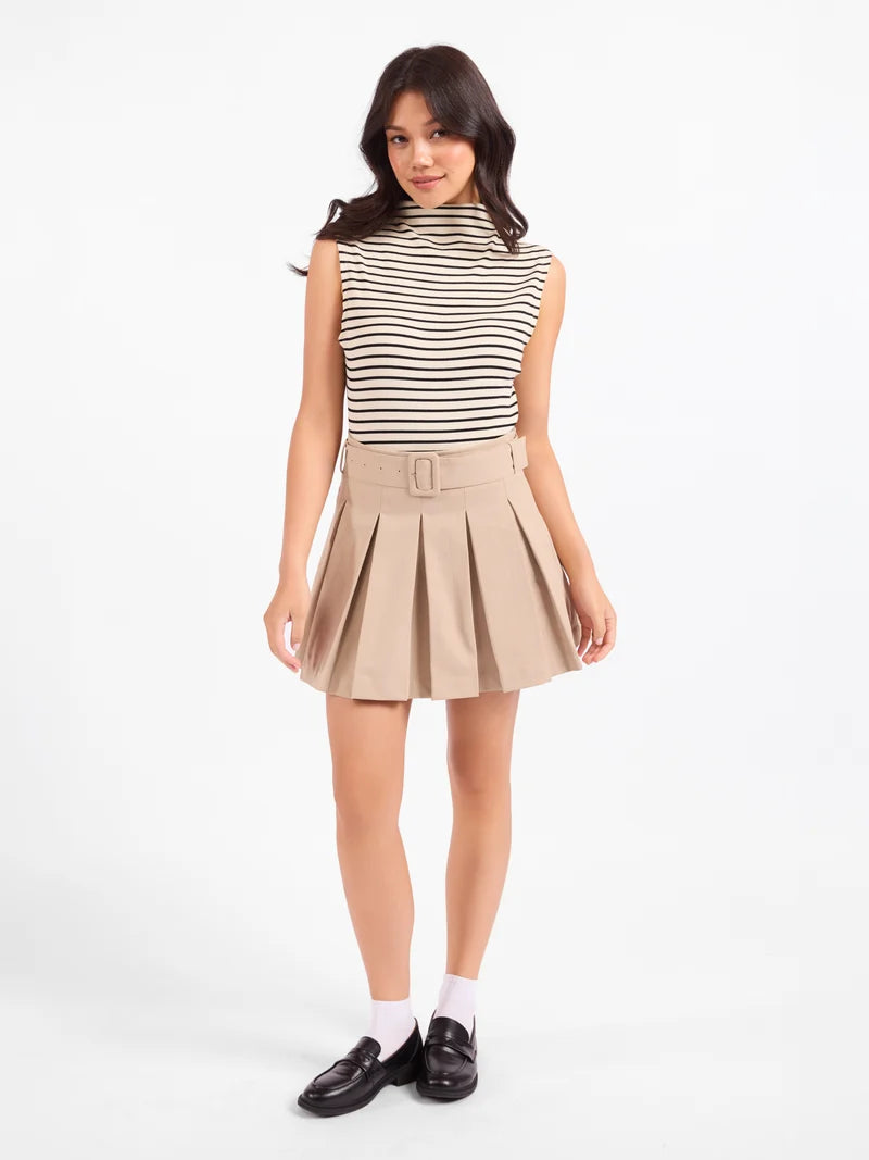 BRIOCHE MOCK NECK KNIT TANK