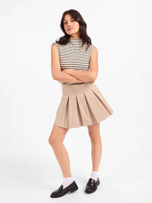 BRIOCHE MOCK NECK KNIT TANK