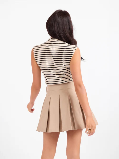 BRIOCHE MOCK NECK KNIT TANK