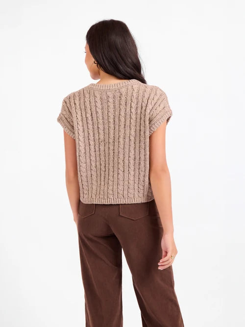 EFFORTLESS CABLE KNIT SWEATER TANK