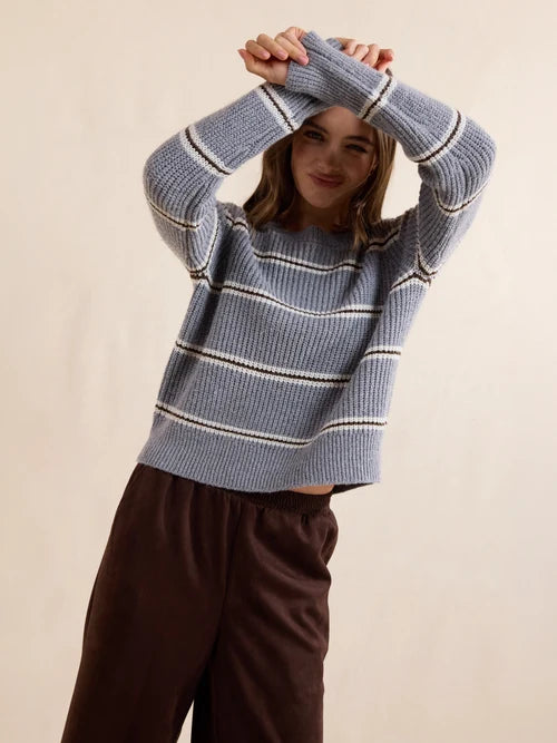 WARM CHAI STRIPE SWEATER