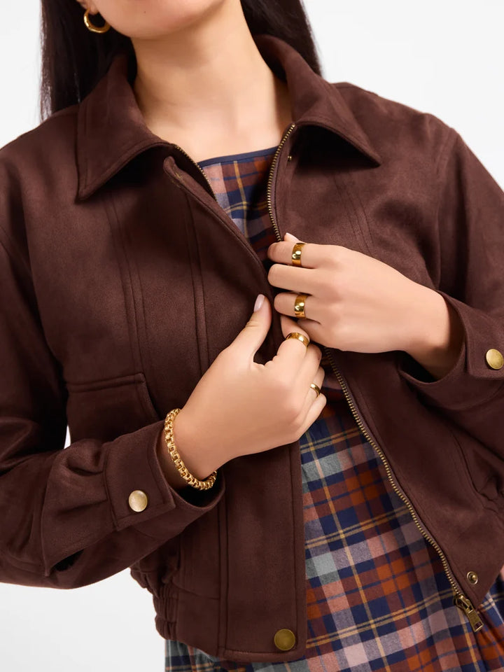 RISK TAKER FAUX SUEDE JACKET