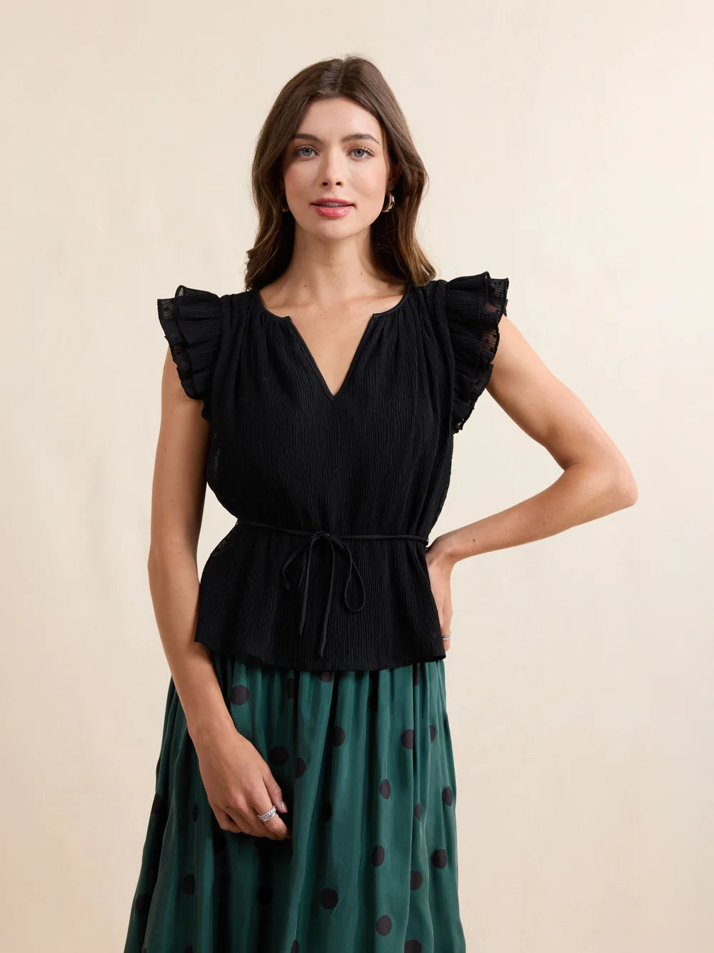 NIGHTCAP RUFFLE SLEEVE BLOUSE