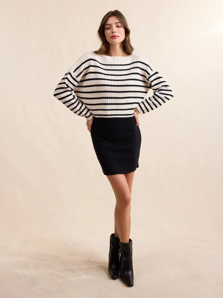 ROSALIND STRIPED CROP SWEATER