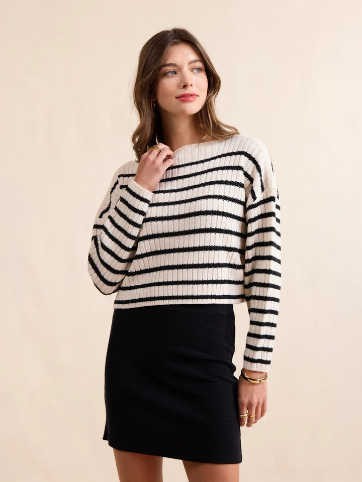 ROSALIND STRIPED CROP SWEATER