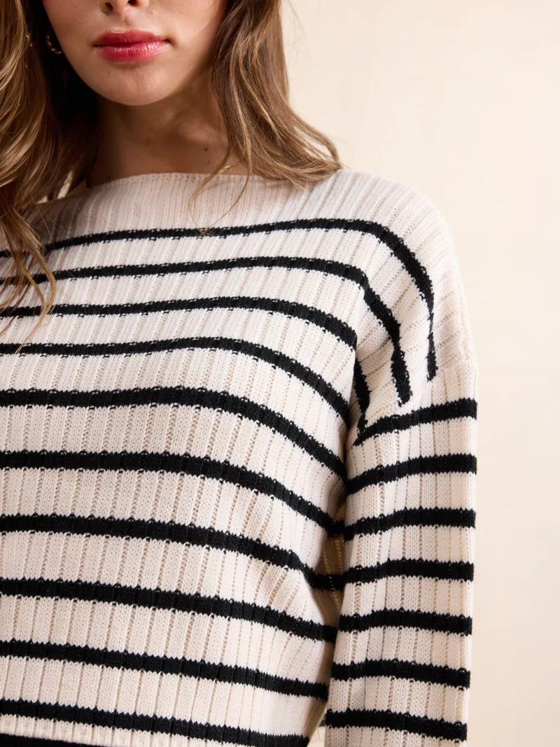 ROSALIND STRIPED CROP SWEATER